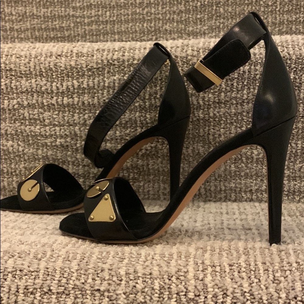 Auth New Celine Embellished Leather Sandals
